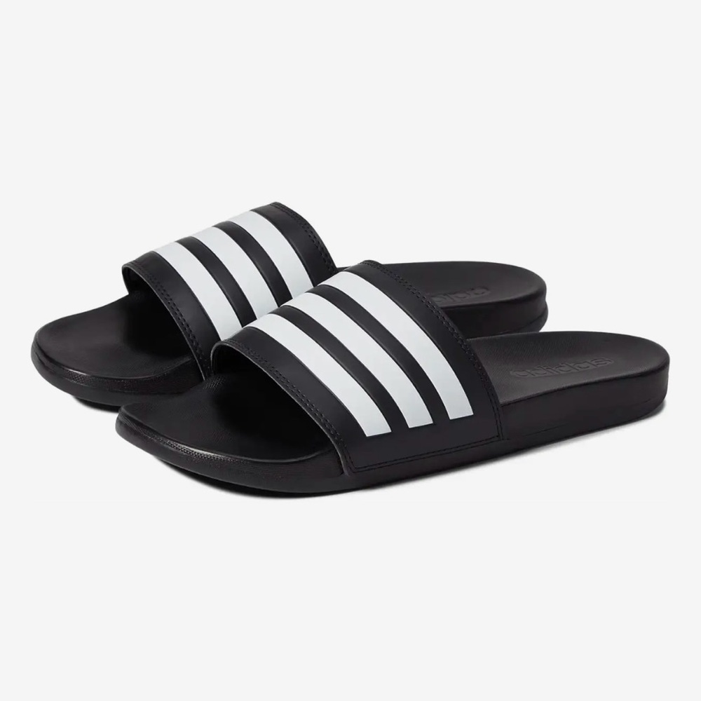 adidas adilette comfort black white sandals size 7M 8W NIB